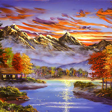 Схема вышивки «Sparkling Lake.»