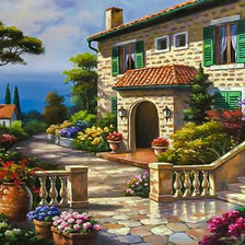 Схема вышивки «Country House near the Sea.»