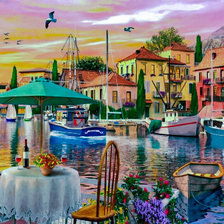 Схема вышивки «Sunset At The Harbour.»