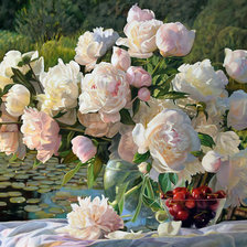 Схема вышивки «Пионы.Букет.»