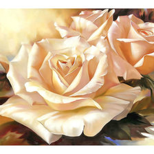 Схема вышивки «Кремовые розы.»