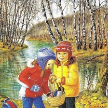 Схема вышивки «дети на прогулке»