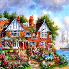 Схема вышивки «Сказочный домик»