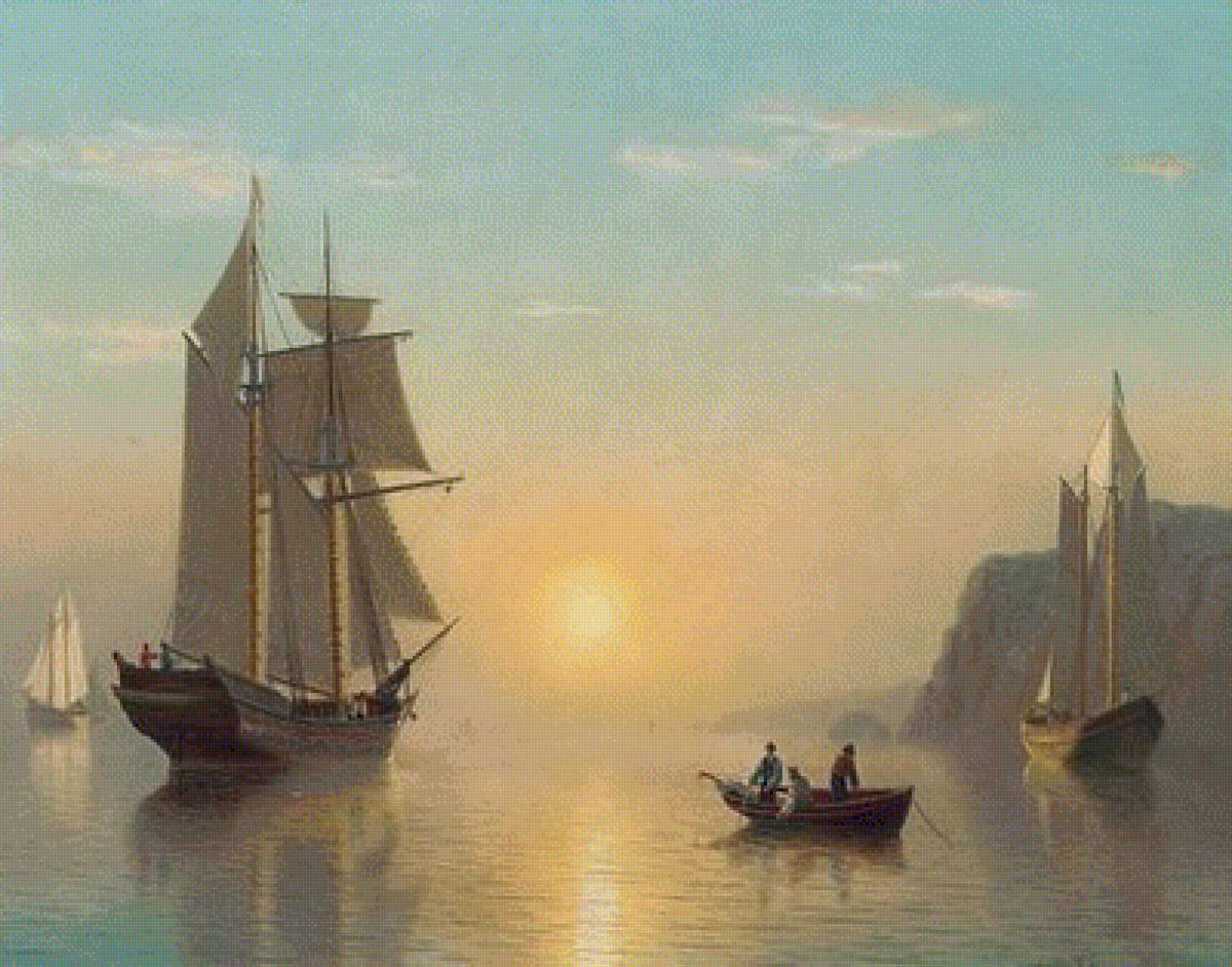 Sunset Calm In The Bay - природа, пейзаж, вода, sunset calm in the bay - предпросмотр