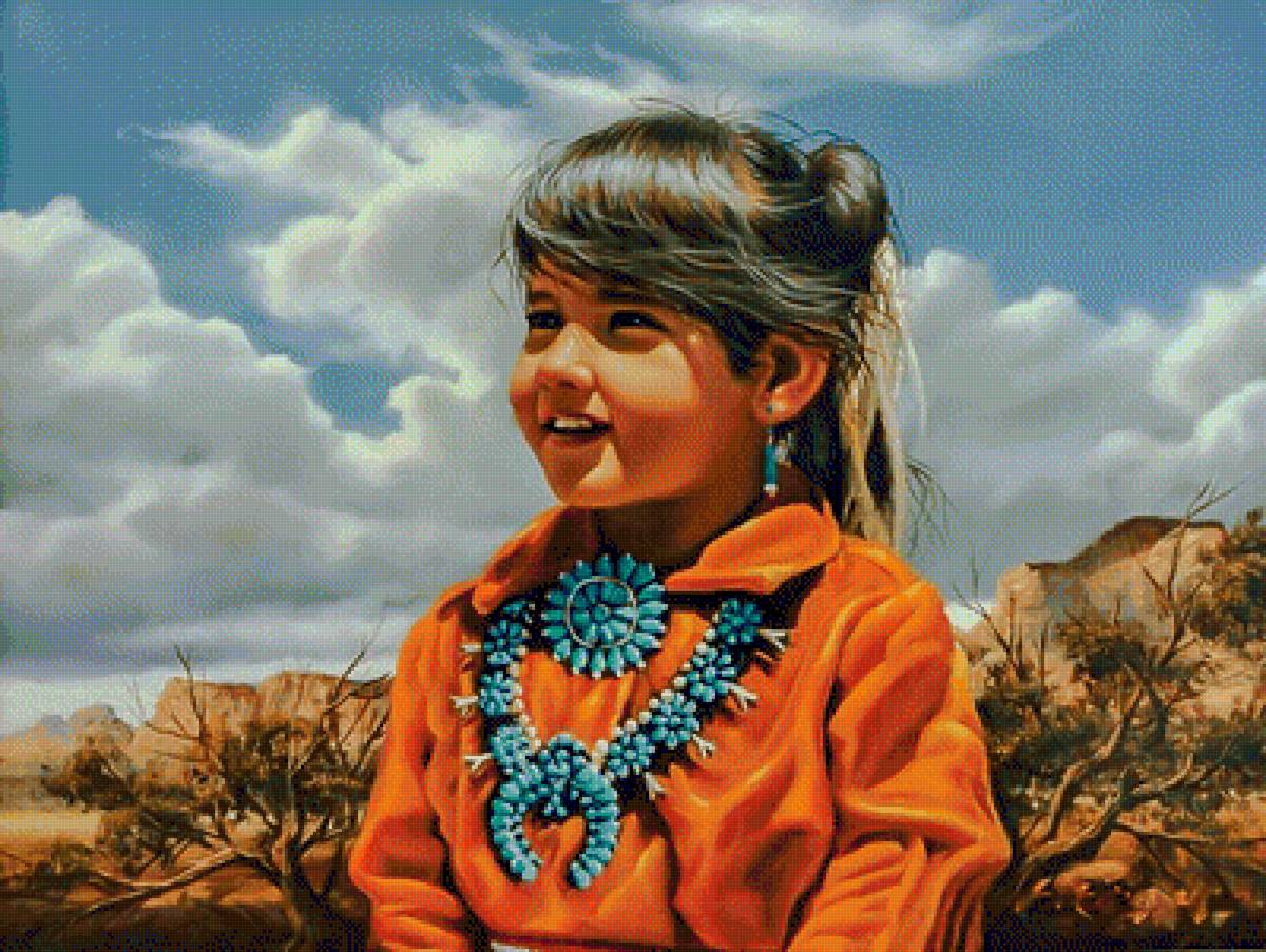 The Blue Necklace. - alfredo rodríguez paintings.children. - предпросмотр