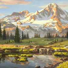 Схема вышивки «Горный пейзаж.»