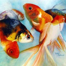 Схема вышивки «золотые рыбки»