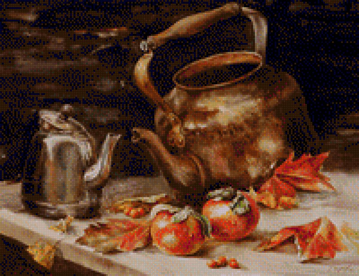 натюрморт с чайником - чайник - предпросмотр