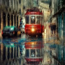 Схема вышивки «дождь в городе»