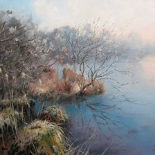 Схема вышивки «Springtide, Willow Blooms. Schroliksee.»