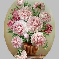 Схема вышивки «Розовые пионы.»