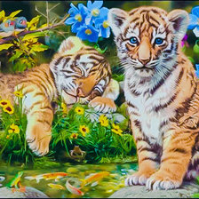 Схема вышивки «Tiger Cubs.»