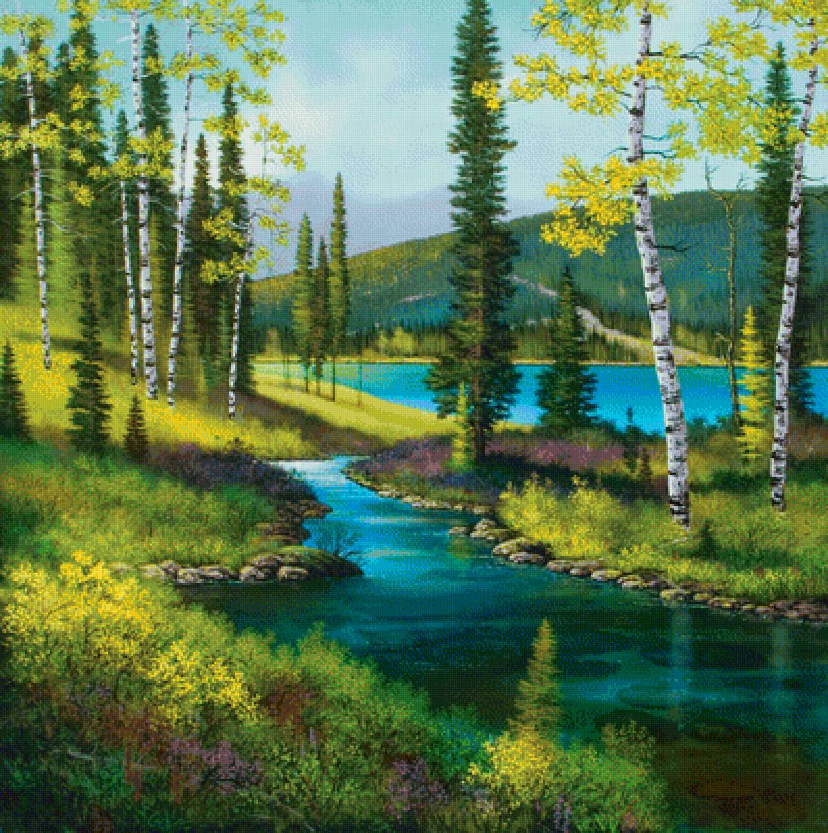 №1969074 - озеро, лес, деревья - предпросмотр