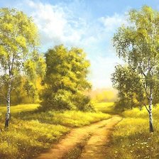 Схема вышивки «дорожка среди берёз»