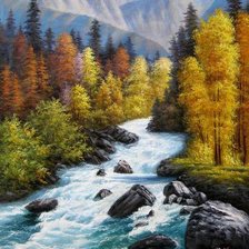 Схема вышивки «пейзаж»