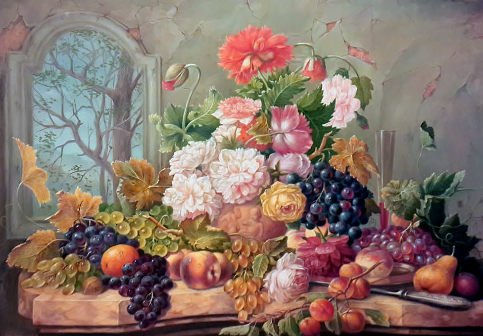Натюрморт. Изобилие. - ягоды, картина, фрукты, живопись, натюрморт - оригинал