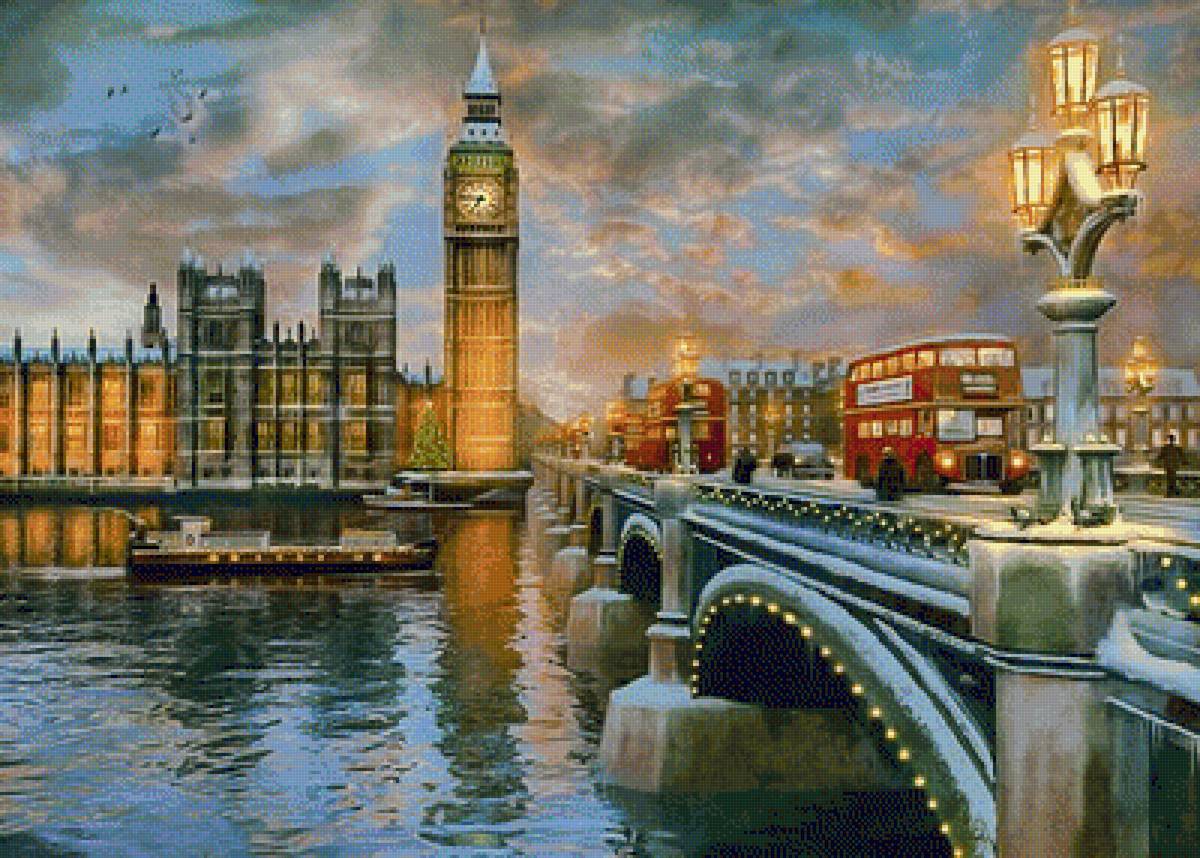 Westminster Christmas. - dominic davison painter.cityscape.people.christmas. - предпросмотр