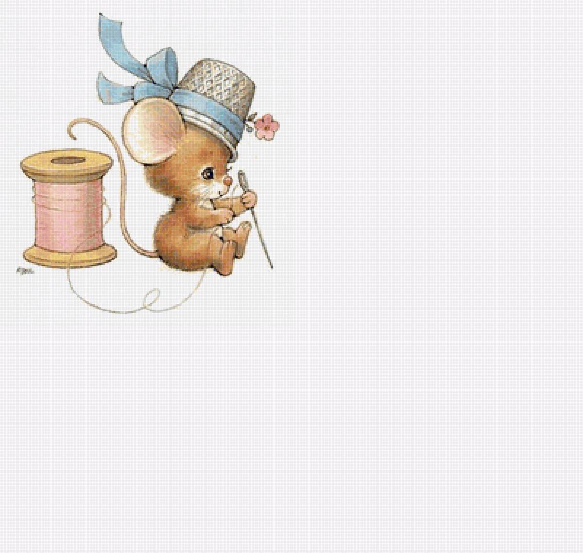 шитье - мышь, катушка - предпросмотр