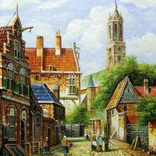 Схема вышивки «старый город»