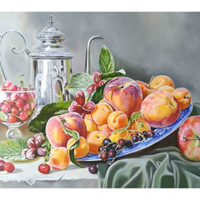 Схема вышивки «Натюрморт с абрикосами.»