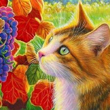 Схема вышивки «кот и мышь»