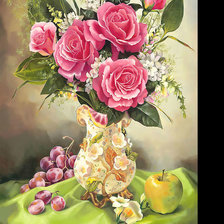 Схема вышивки «Цветочный натюрморт.»