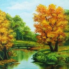 Схема вышивки «осень в парке»