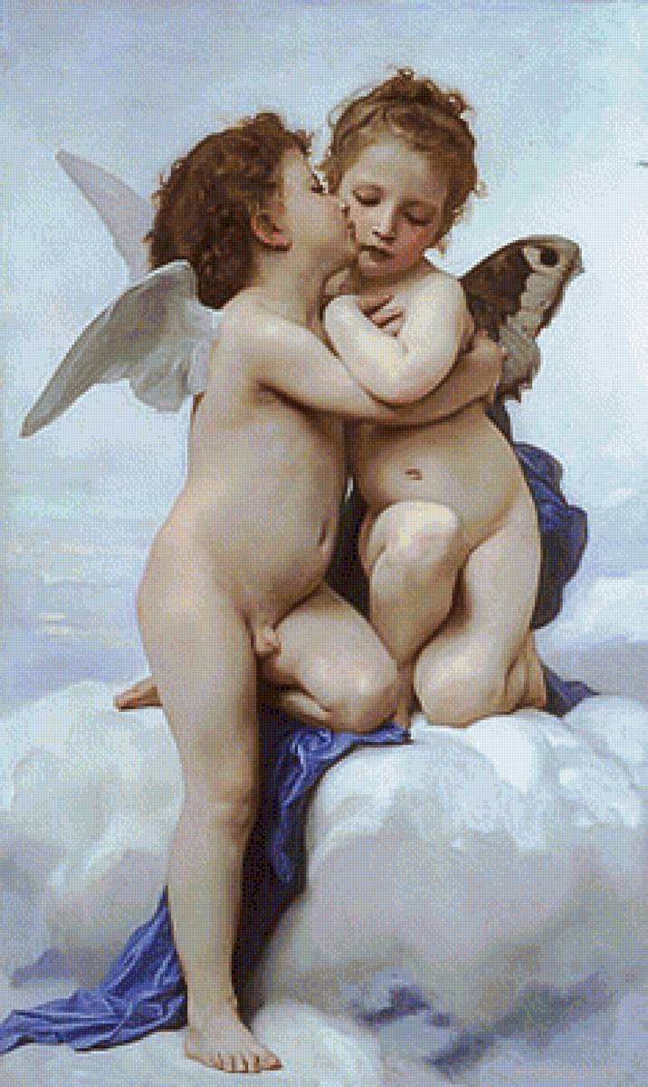 First Kiss. - william adolphe bouguereau paintings. - предпросмотр