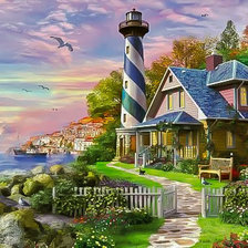 Схема вышивки «Lighthouse Rock Bay.»