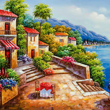 Схема вышивки «Mid Afternoon by the Sea.»