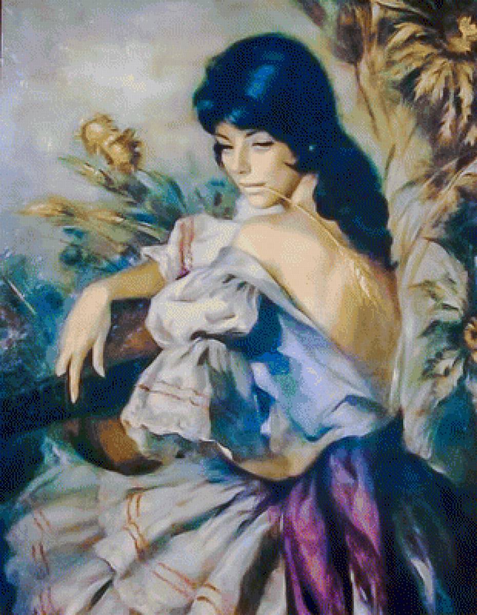 Morena Clara. - francisco ribera gómez painter.ladies.portraits. - предпросмотр