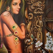 Схема вышивки «Девушка»