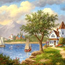 Схема вышивки «Озеро»