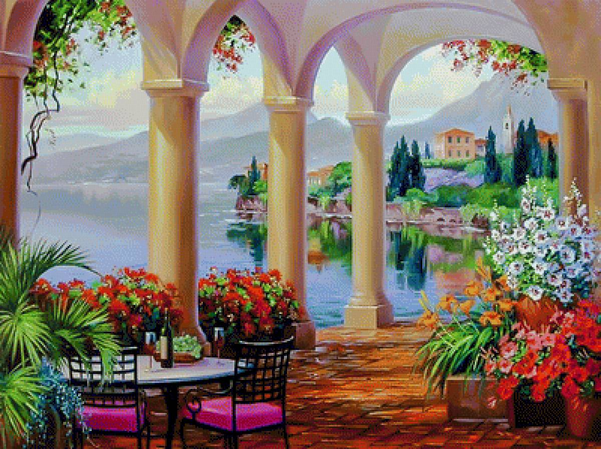 Porch. - mikki art. seascapes.scenarys.flowers and gardens., senkarik - предпросмотр