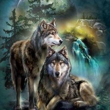 Схема вышивки «Волки»