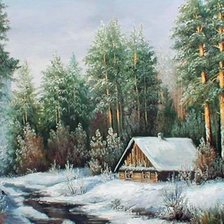 Схема вышивки «зимний лес»