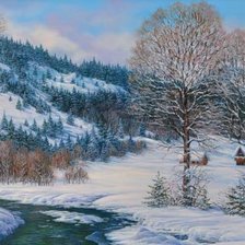 Схема вышивки «зимний вечер»