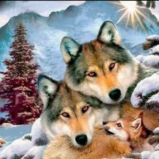 Схема вышивки «Волки»