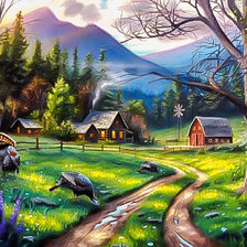 Схема вышивки «Spring Turkeys.»