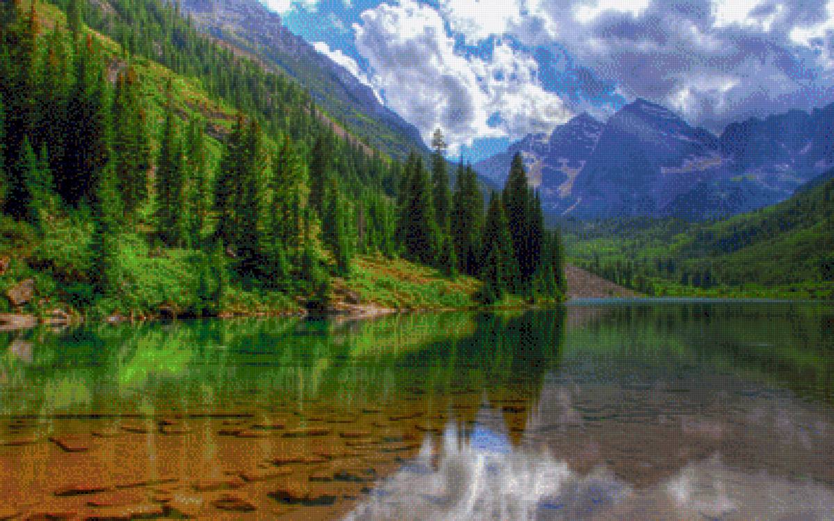 ПЕЙЗАЖ - пейзаж, облака, горы, красота, вода - предпросмотр