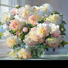 Схема вышивки «Букет на окне.»