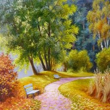 Схема вышивки «осенний парк»