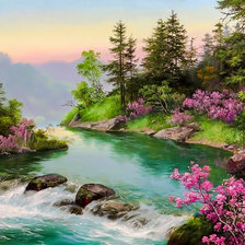 Схема вышивки «The River Course.»