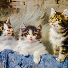 Схема вышивки «Three kittens.»