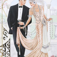 Схема вышивки «Серия "Ретро". Пара»