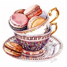 Схема вышивки «МАКАРУНЫ В ЧАШКЕ»