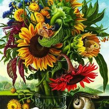 Схема вышивки «подсолнухи»