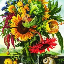 Схема вышивки «подсолнухи1»