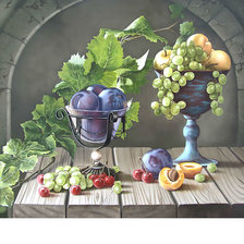 Схема вышивки «Натюрморт с виноградом.»