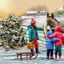 Схема вышивки «Donkeys Christmas.»